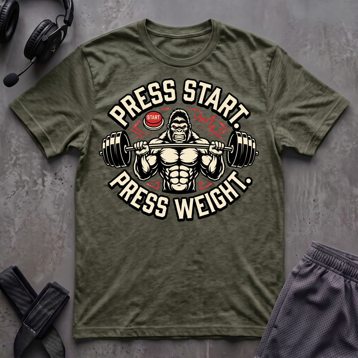 Press Start. Press Weight. T-Shirt