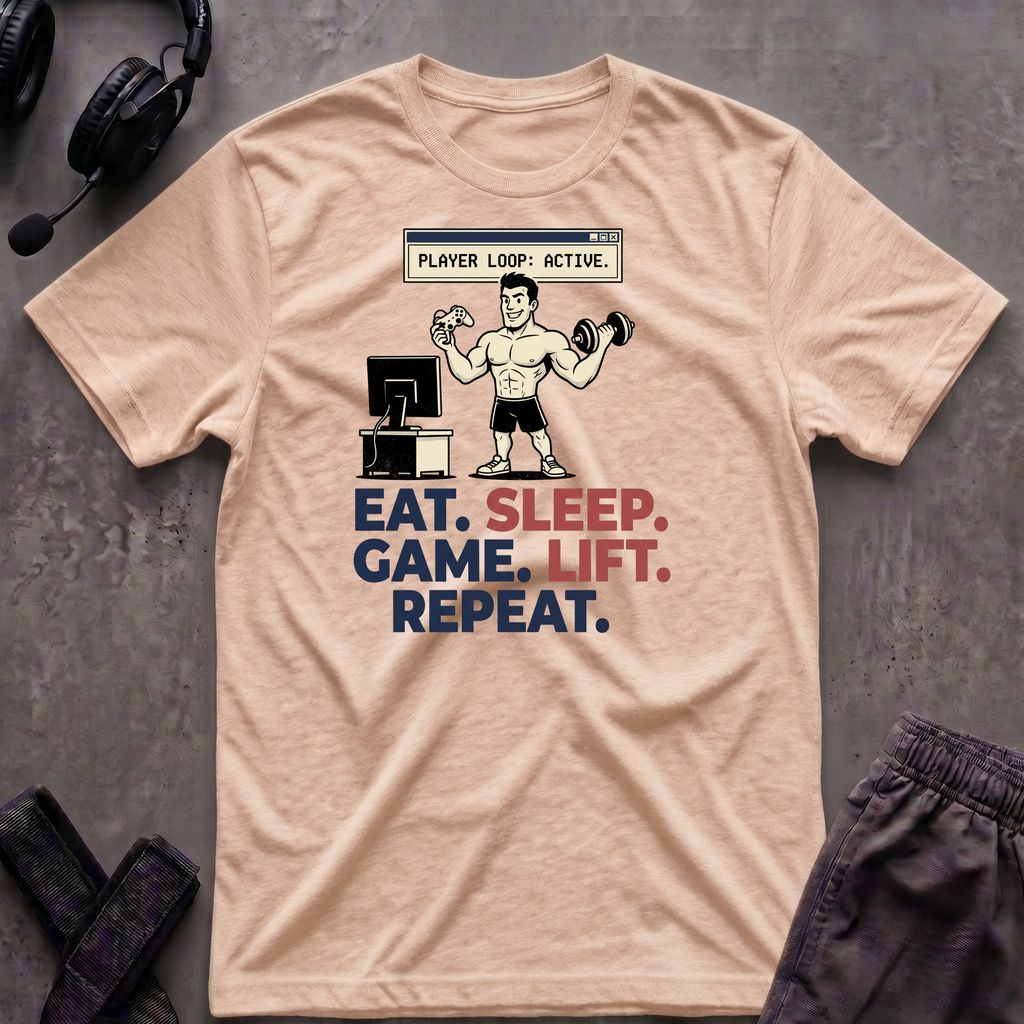 Eat.Sleep.Game.Lift.Repeat.  T-Shirt