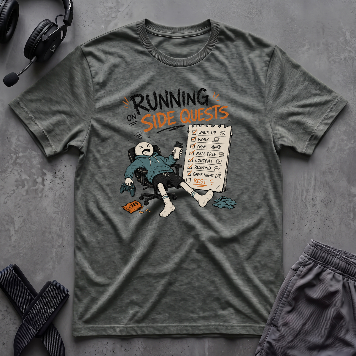 Running On Side Quests T-Shirt