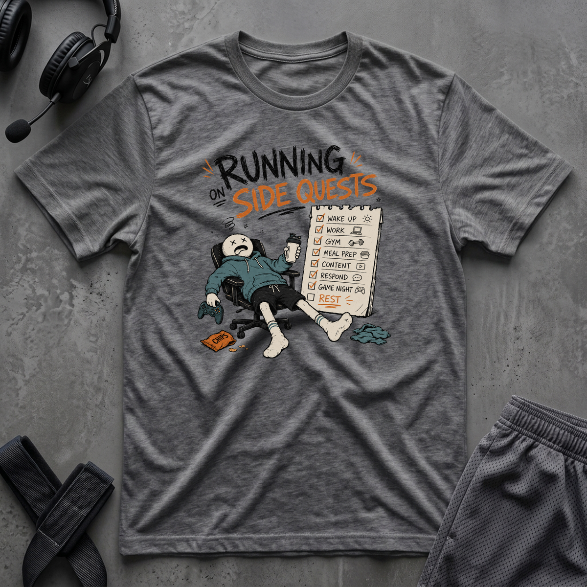 Running On Side Quests T-Shirt